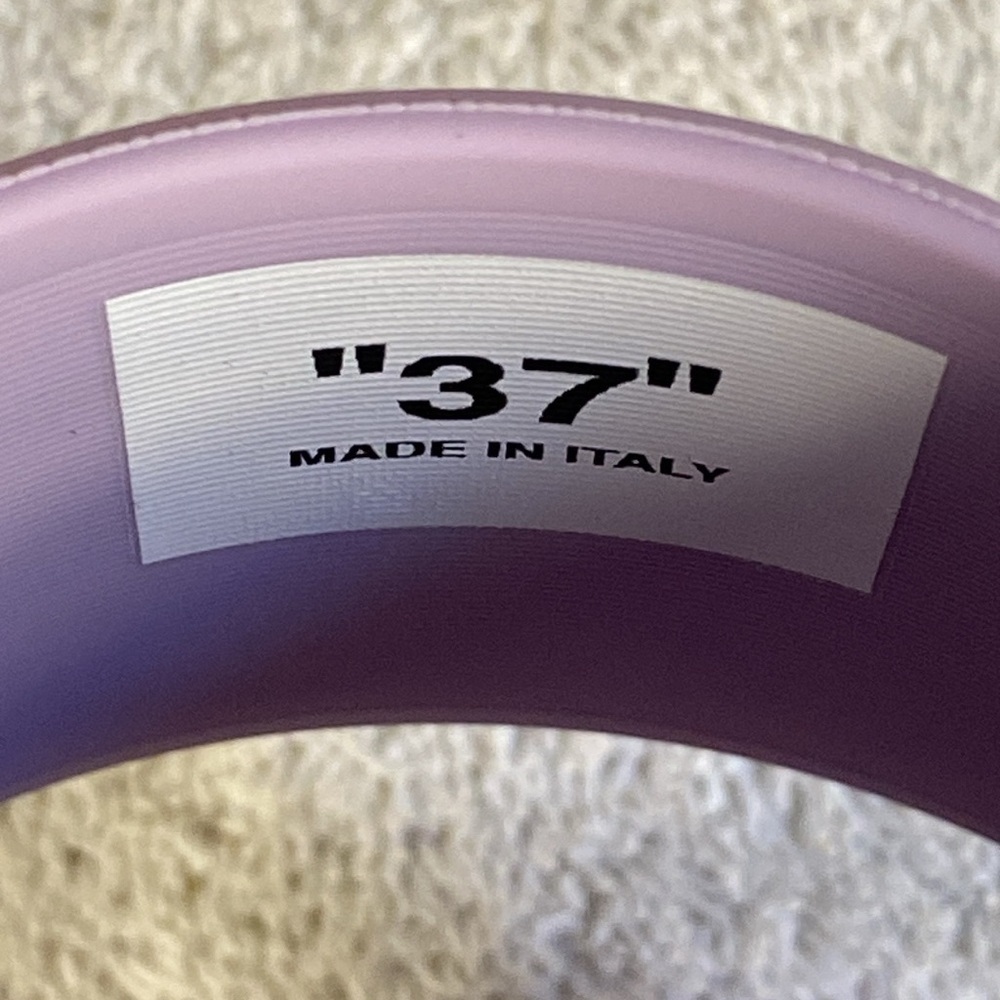 NEW & SOLD OUT OFF-WHITE Bookish Logo Slide Sandals in Lavender (EU 37 / US 7) - Picture 5 of 7